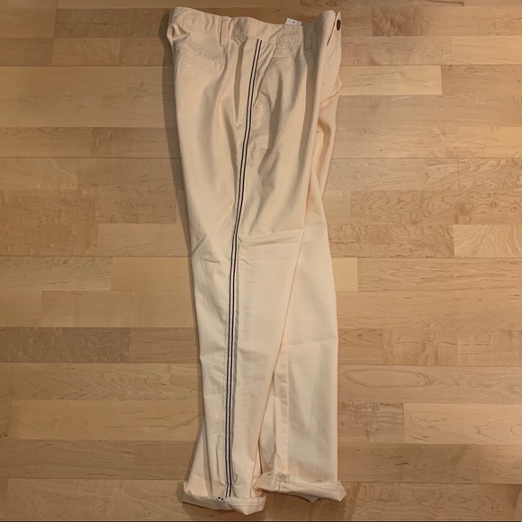 NWT GAP Girlfriend Chino XS Pant Yellow w/ Stripe - Picture 2 of 8